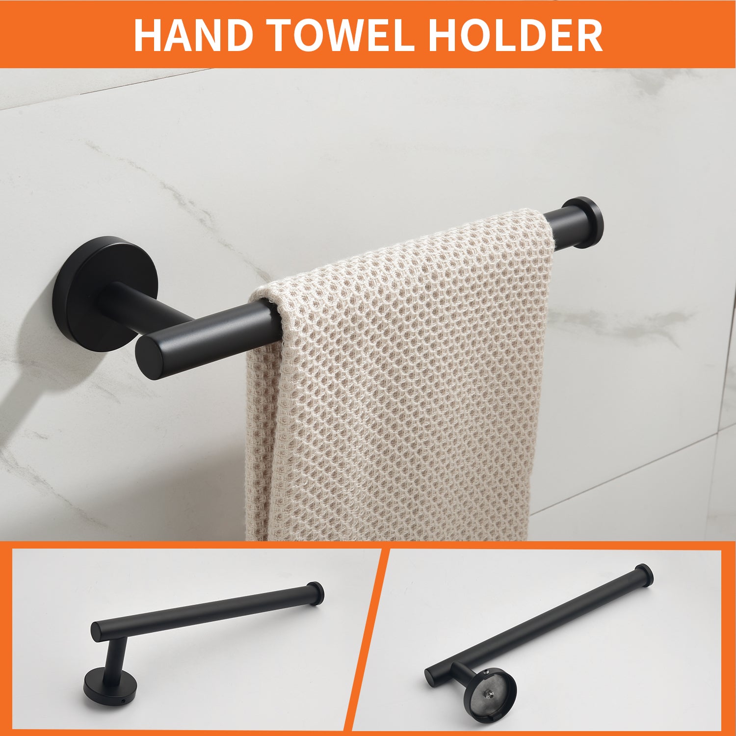 5-Piece Bathroom Hardware Set Towel Bar Set Bath Towel Holder Sets, SUS304 Stainless Steel — thumbnail 3
