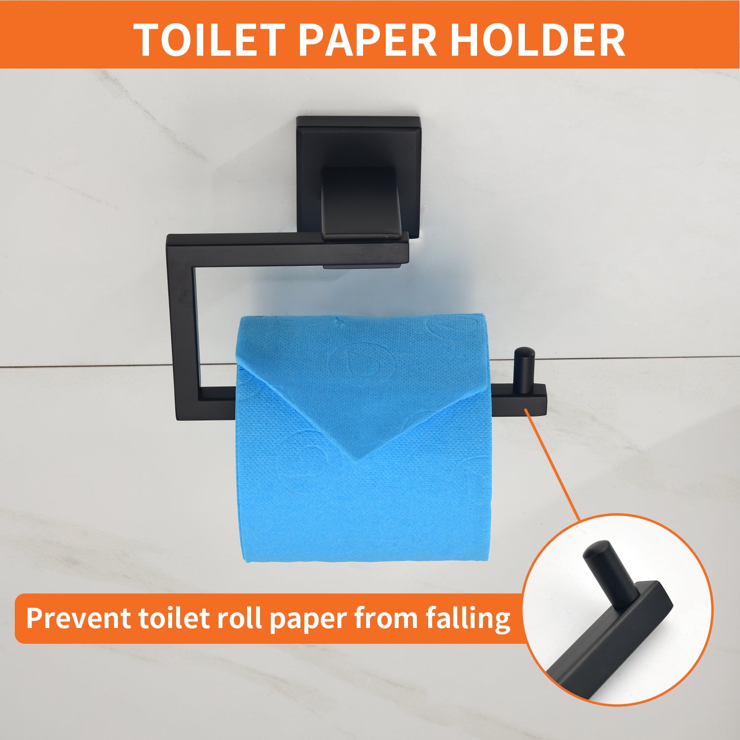 4-Piece Bathroom Hardware Set, SUS304 Stainless Steel Towel Bar, Toilet Paper Holder, Towel Ring & Hooks | Modern Wall-Mounted Bath Accessories Kit — thumbnail 2