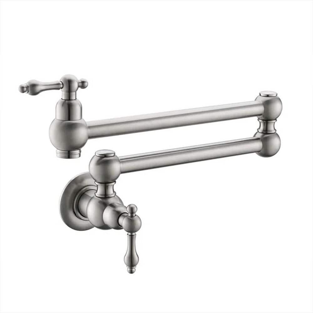 Wall Mounted Pot Filler Kitchen Faucet with 2 Handles — image 1
