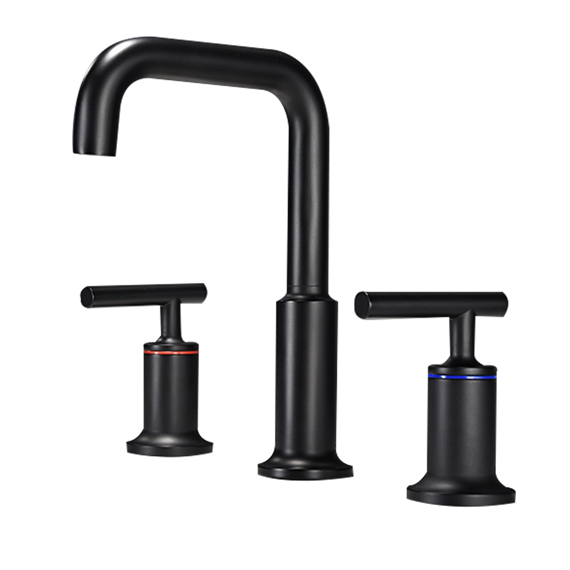 8 in. Widespread 2-Handle Bathroom Faucet with Supply Lines in Matte Black — thumbnail 2
