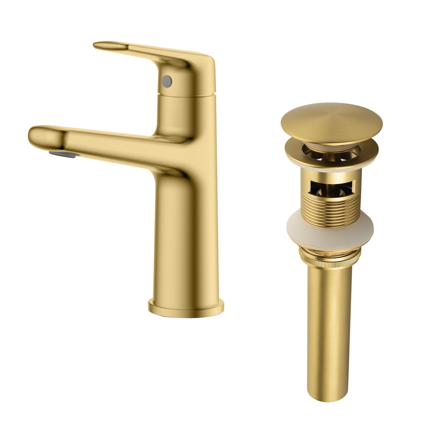 Modern Single Handle Bathroom Sink Faucet with Pop-Up Drain, Solid Brass, cUPC Certified