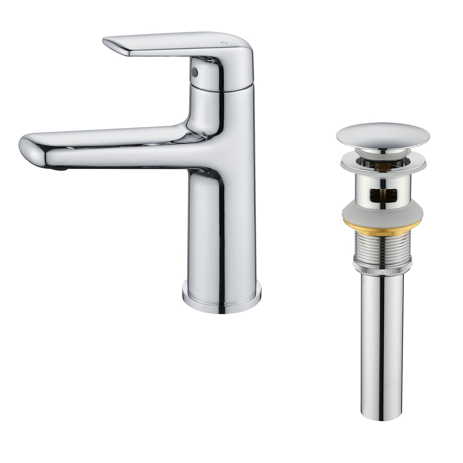 Modern Single Handle Bathroom Sink Faucet with Pop-Up Drain, Solid Brass, cUPC Certified