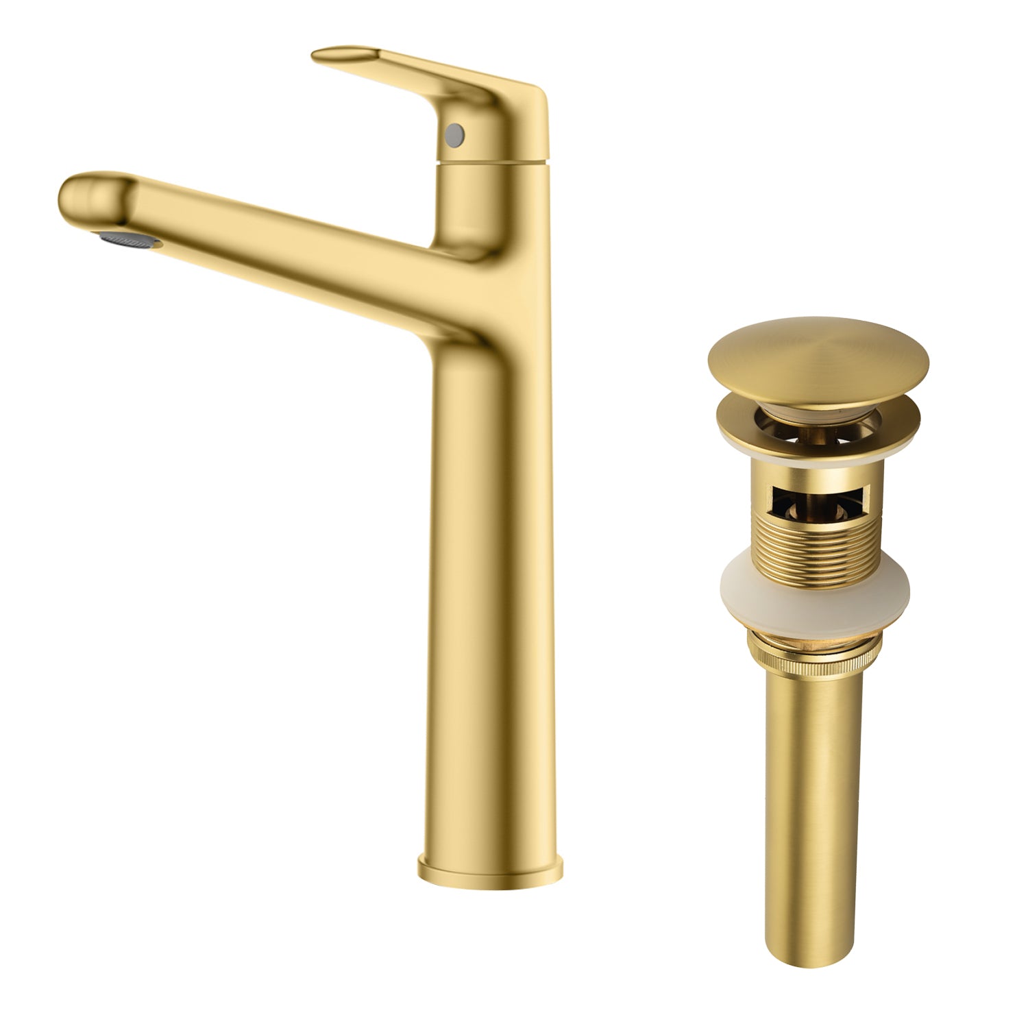 Solid Brass Single Handle Bathroom Faucet with Pop-Up Drain, cUPC Certified Valve