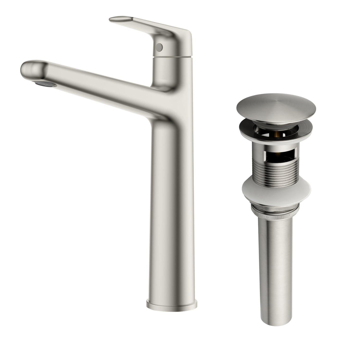 Solid Brass Single Handle Bathroom Faucet with Pop-Up Drain, cUPC Certified Valve