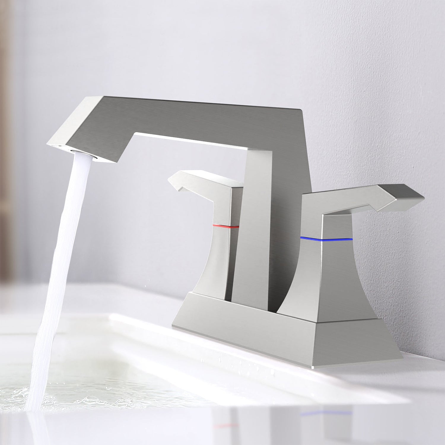 2-Handle Heavy Duty Bathroom Faucet with Drain and Supply Kits — thumbnail 2