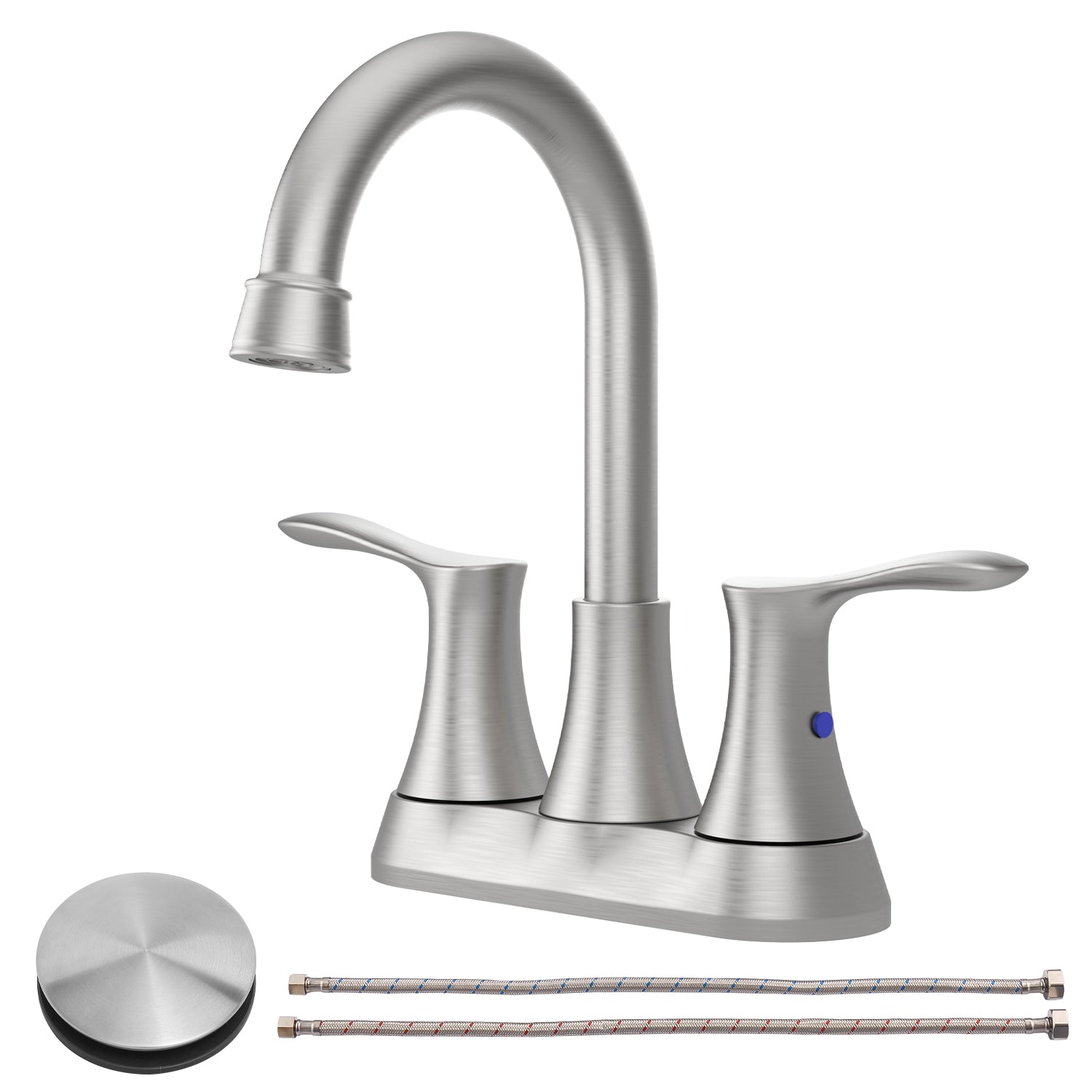 4-inch Centerset 2-Handle Centerset Basin Bathroom Faucet in Brushed Nickel
