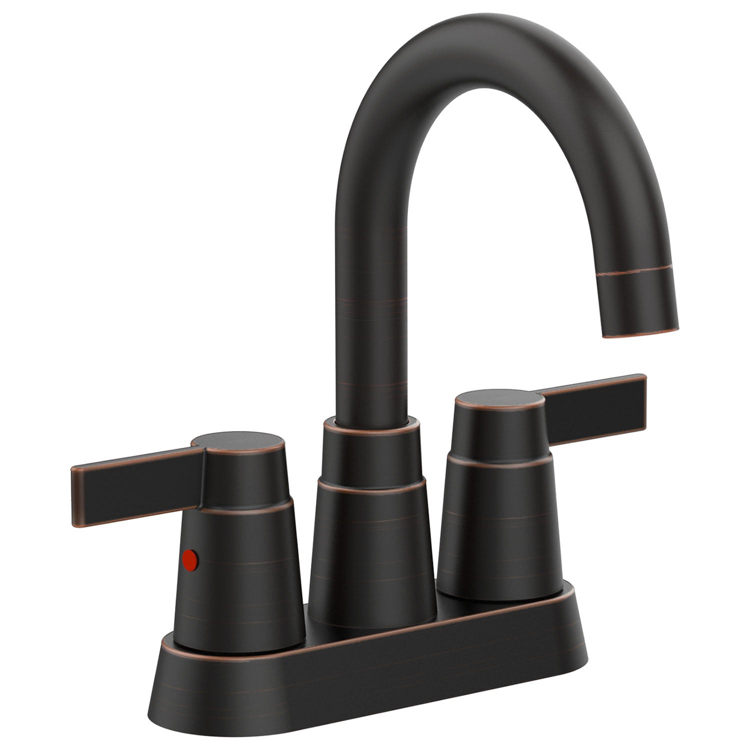 2-Handle Bathroom Sink Faucet 360 Degree High Arc Swivel Spout Centerset 3 Holes Lavatory Faucet