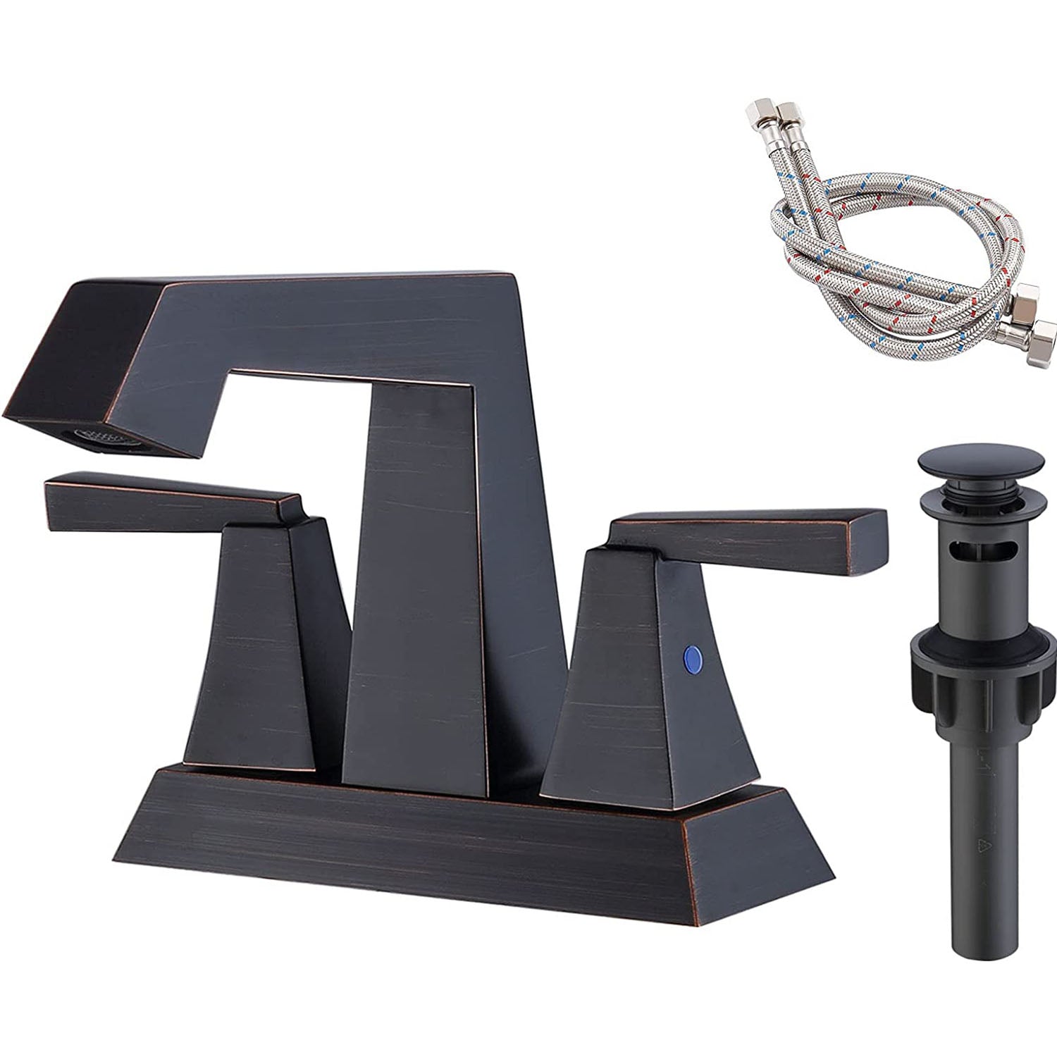 2-Handle Bathroom Sink Faucet Oil Rubbed Bronze With 3 Hole Bathroom Faucet — image 1