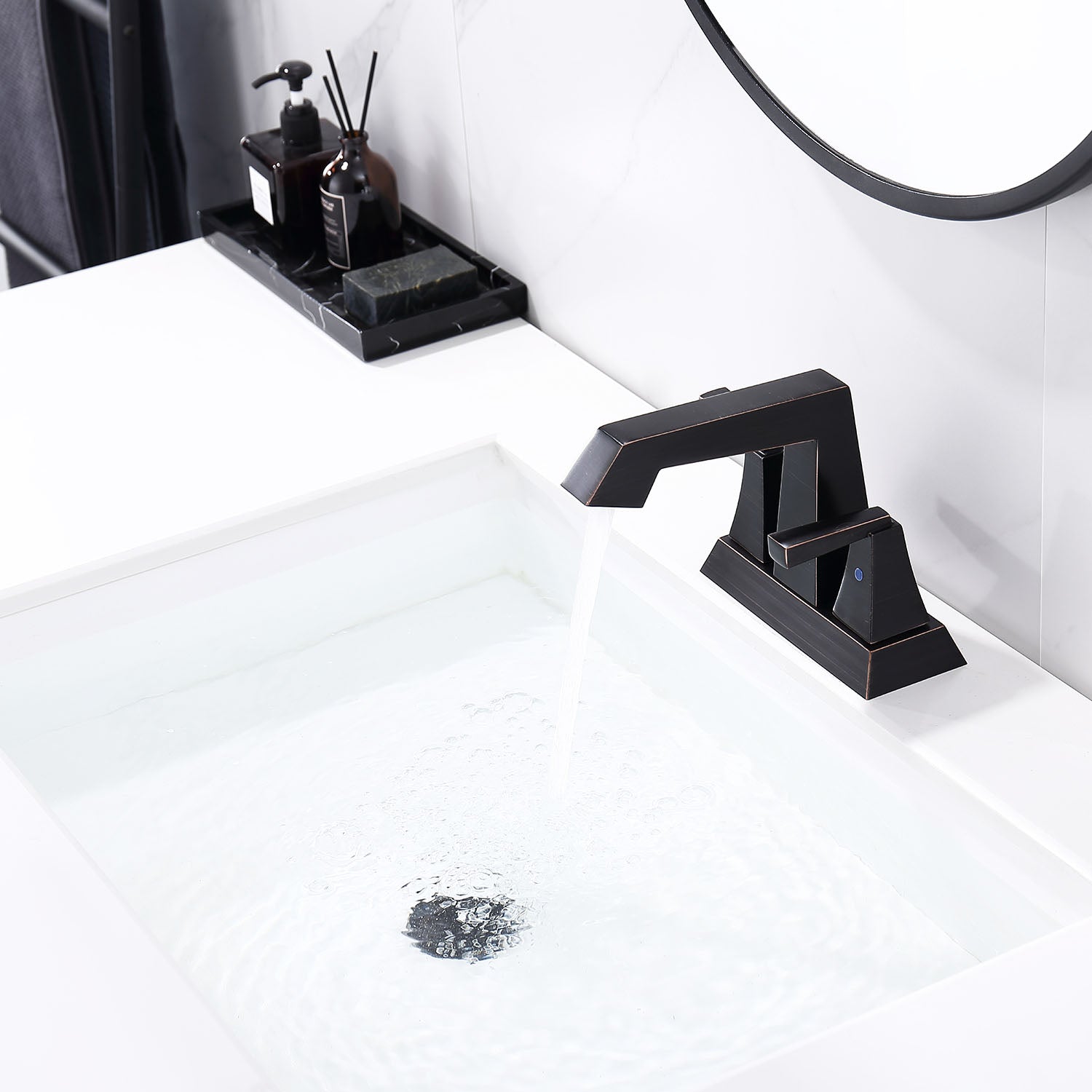 2-Handle Bathroom Sink Faucet Oil Rubbed Bronze With 3 Hole Bathroom Faucet — thumbnail 2