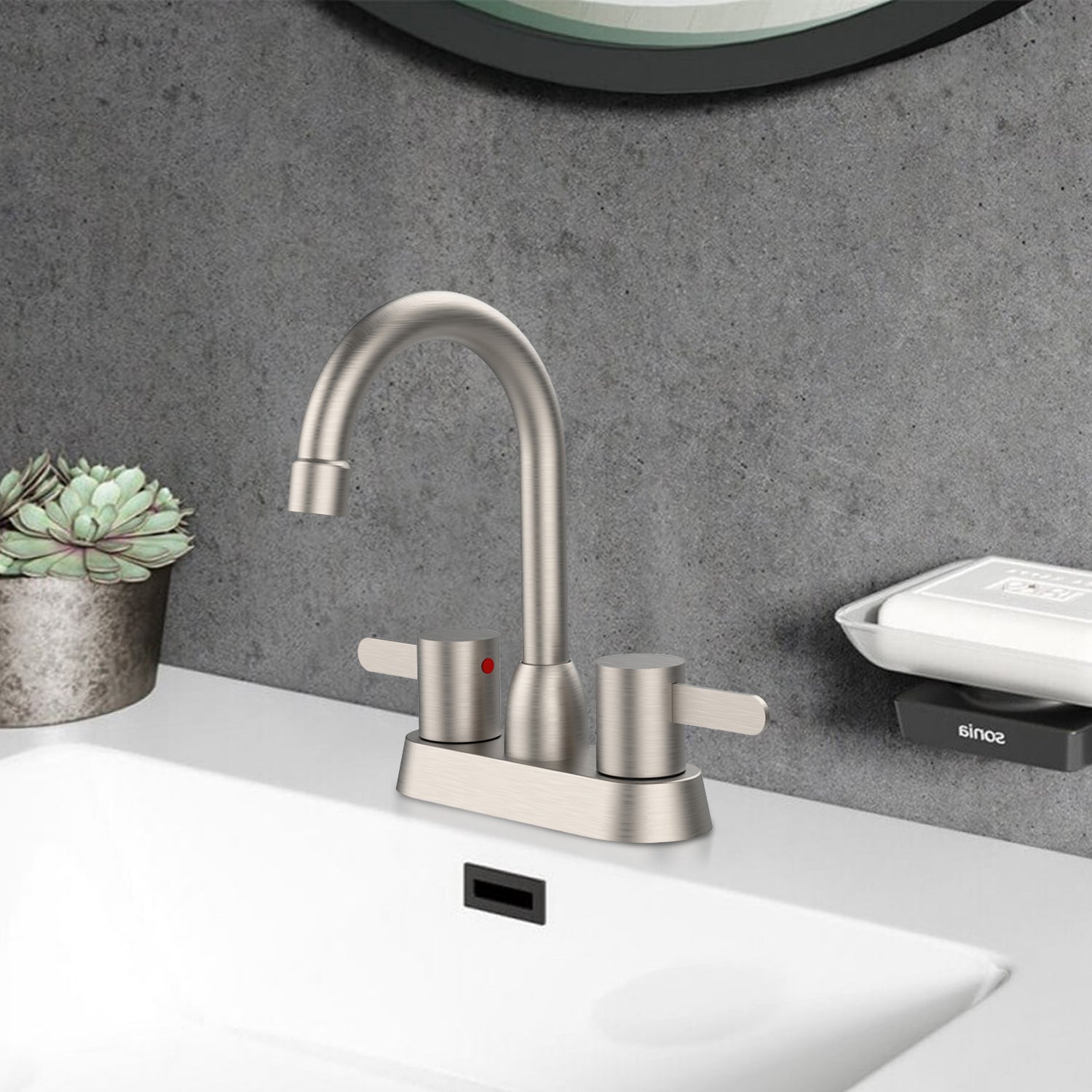 2 Handles  High Quality Bathroom Sink Faucet for 3 Hole — thumbnail 2