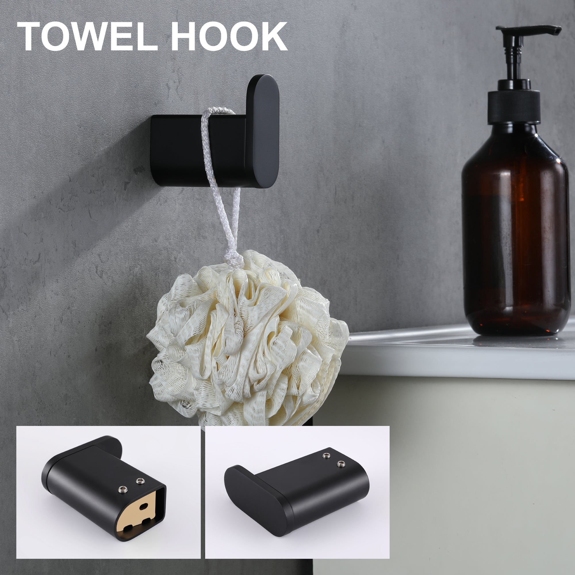 4-Piece Bathroom Accessory Kit, SUS304 Stainless Steel Towel Bar, Toilet Paper Holder, Towel Hook, Wall-Mounted Bath Hardware Set — thumbnail 2