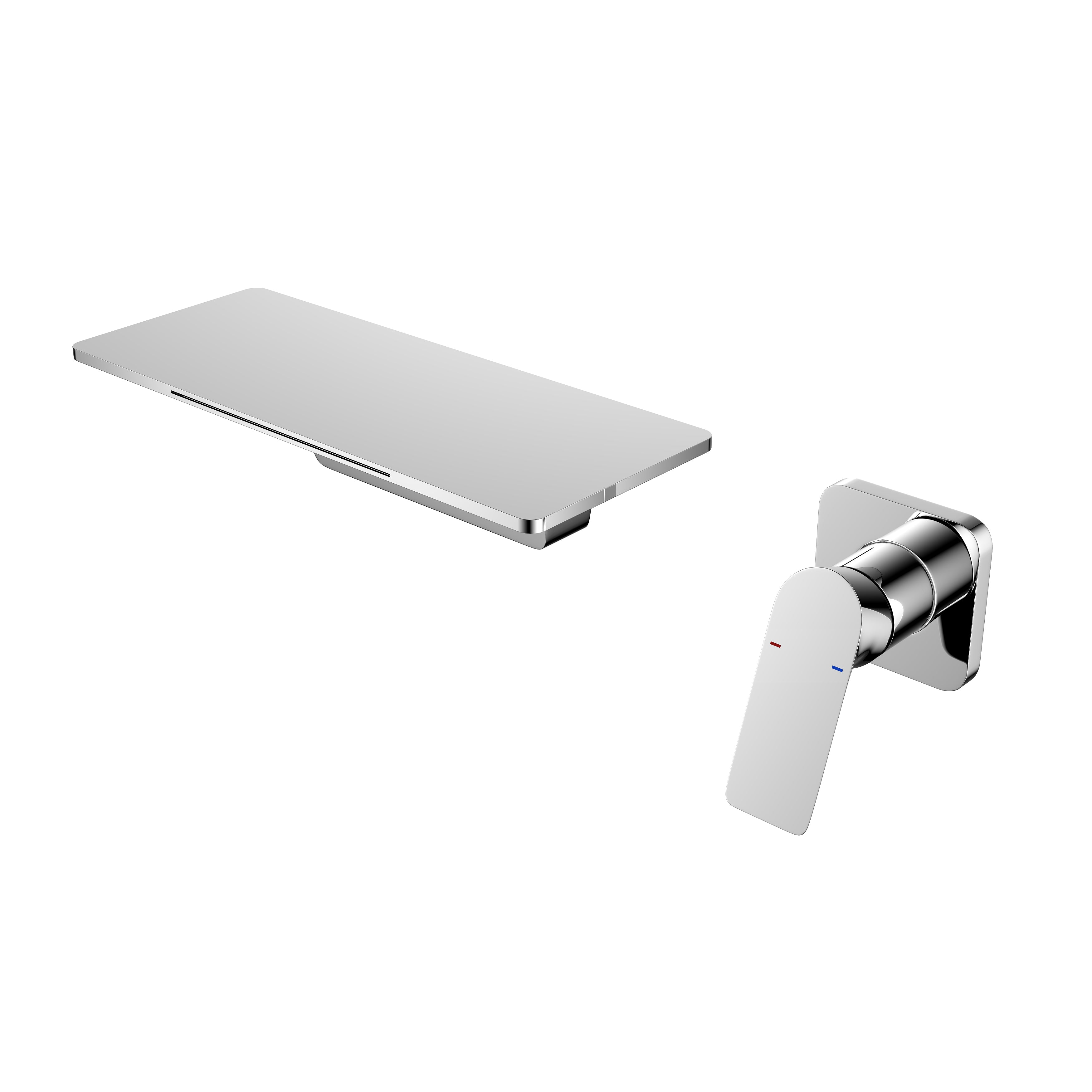 Single Handle Widespread Wall Mounted Bathroom Faucet with Shelf Function