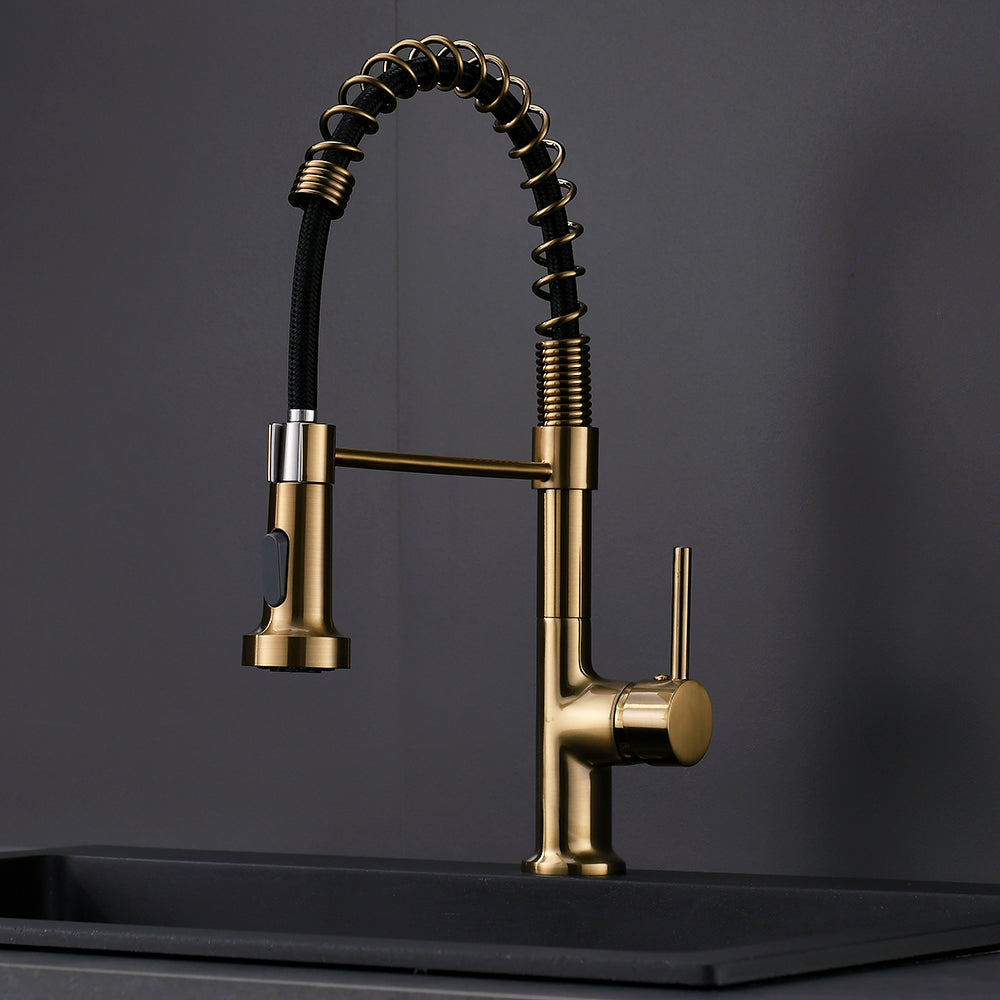 Modern Single Handle Pull Down Kitchen Faucet With Spray — thumbnail 2