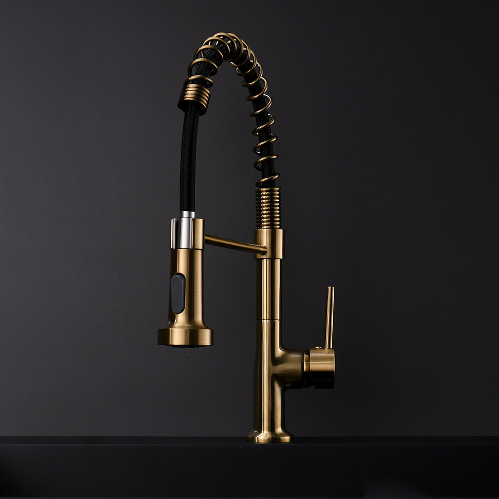 Modern Single Handle Pull Down Kitchen Faucet With Spray — thumbnail 3