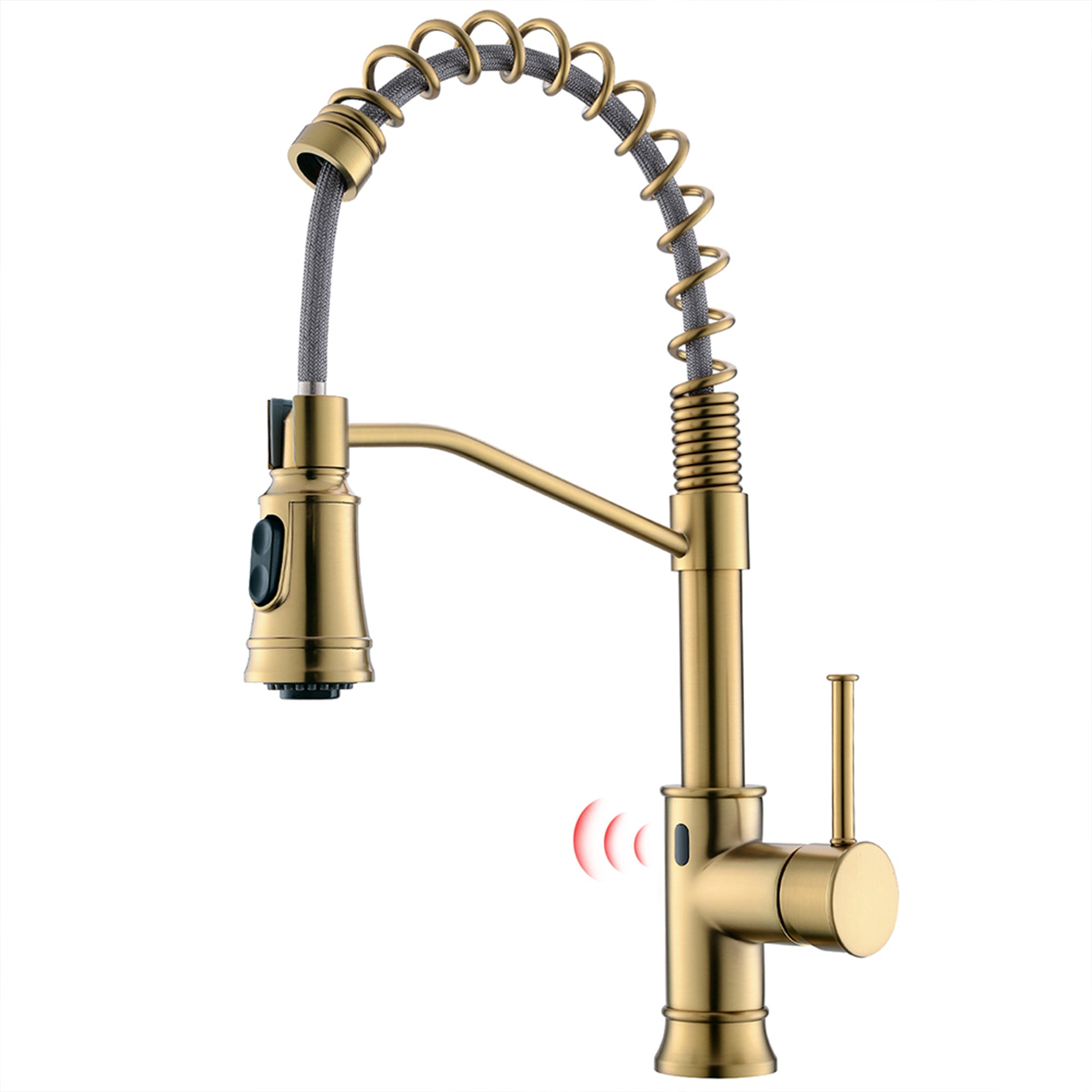 Single Handle Touchless Gooseneck Pull Down Sprayer Kitchen Faucet with Dual Function