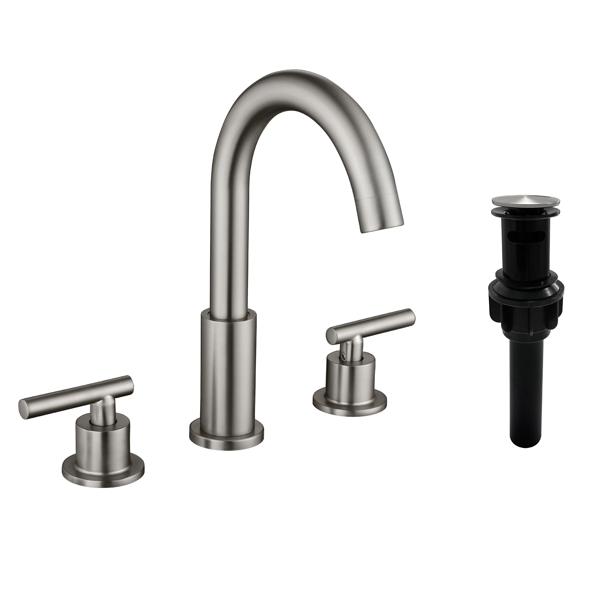 Modern Bathroom Basin Faucet with 360° Swivel Spout, Dual Handle Hot & Cold Mixer, Water-Saving 1.2 GPM and ABS Drain