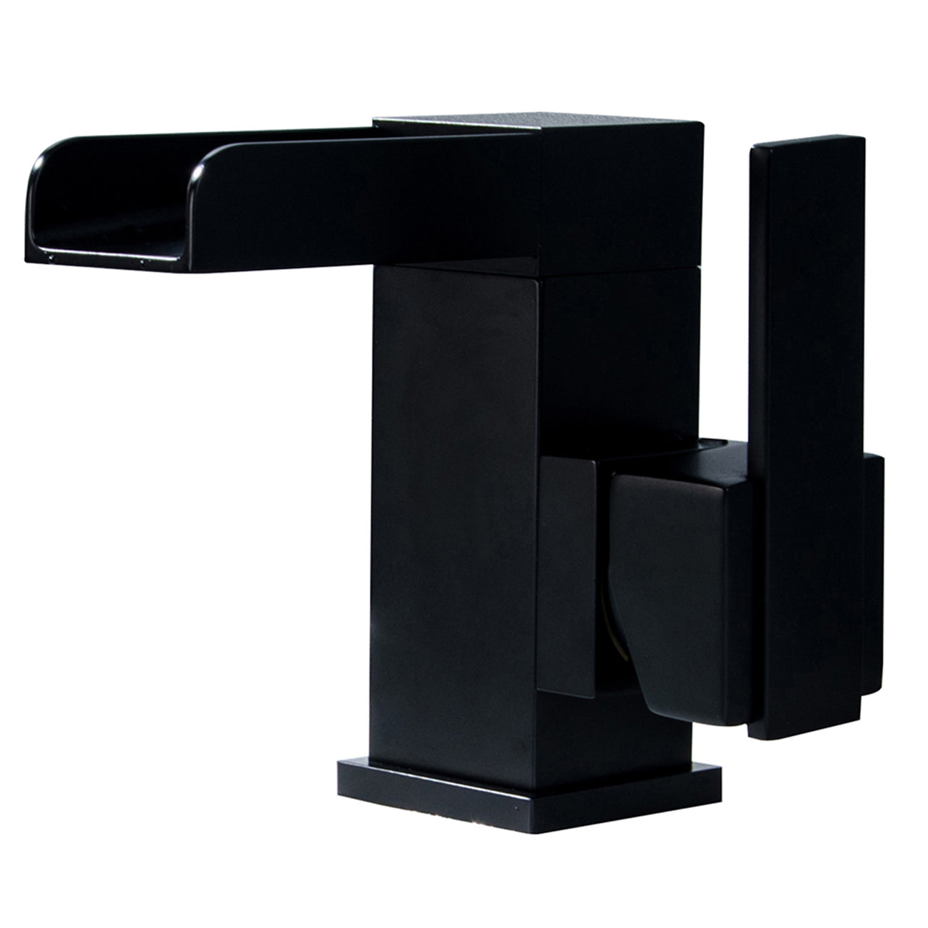 Modern Single Handle Single Hole Bathroom Faucet in Matte Black