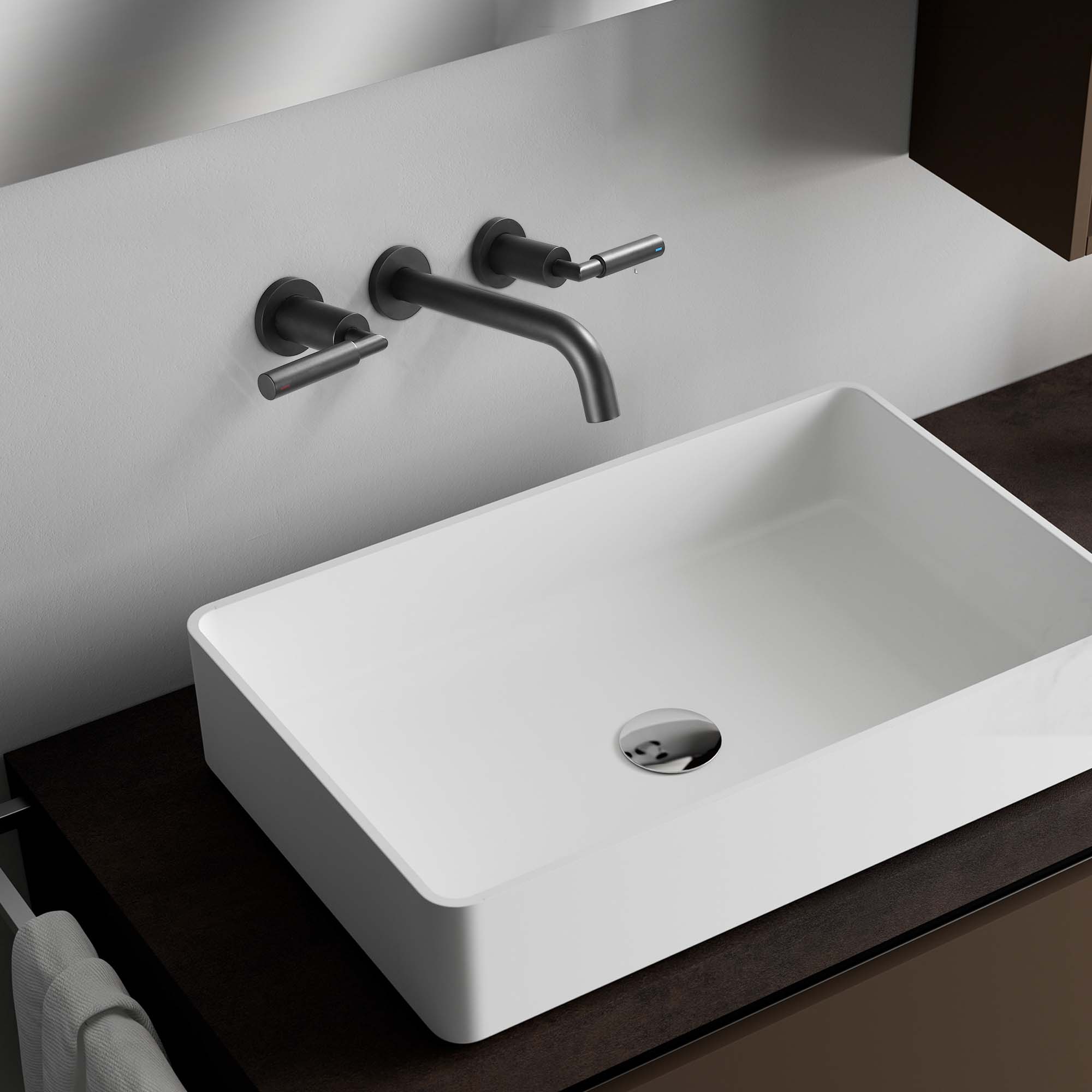 Wall Mounted Two Handles 3 Holes Best Bathroom Faucet — thumbnail 3