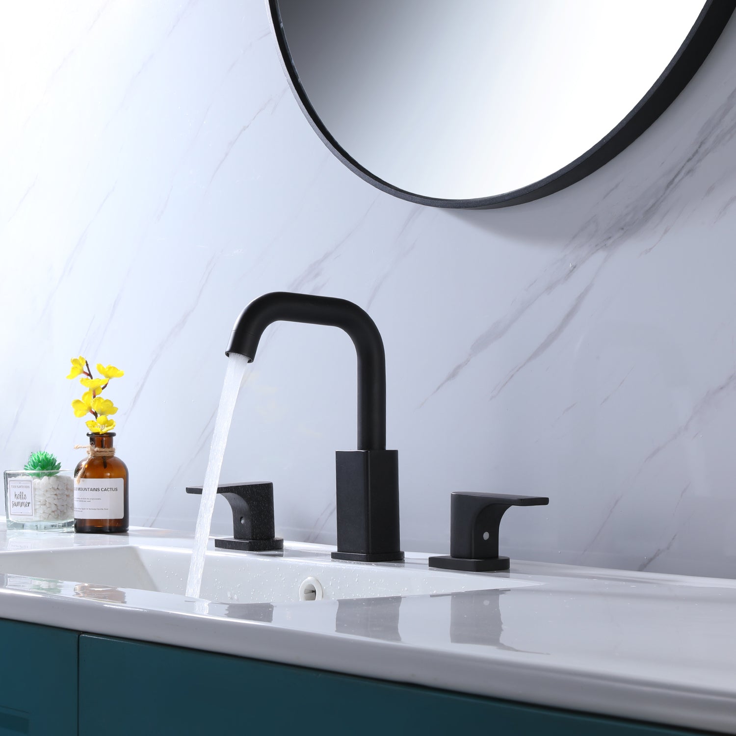 Two Handles 8-Inch Widespread Bathroom Sink Faucet — thumbnail 3