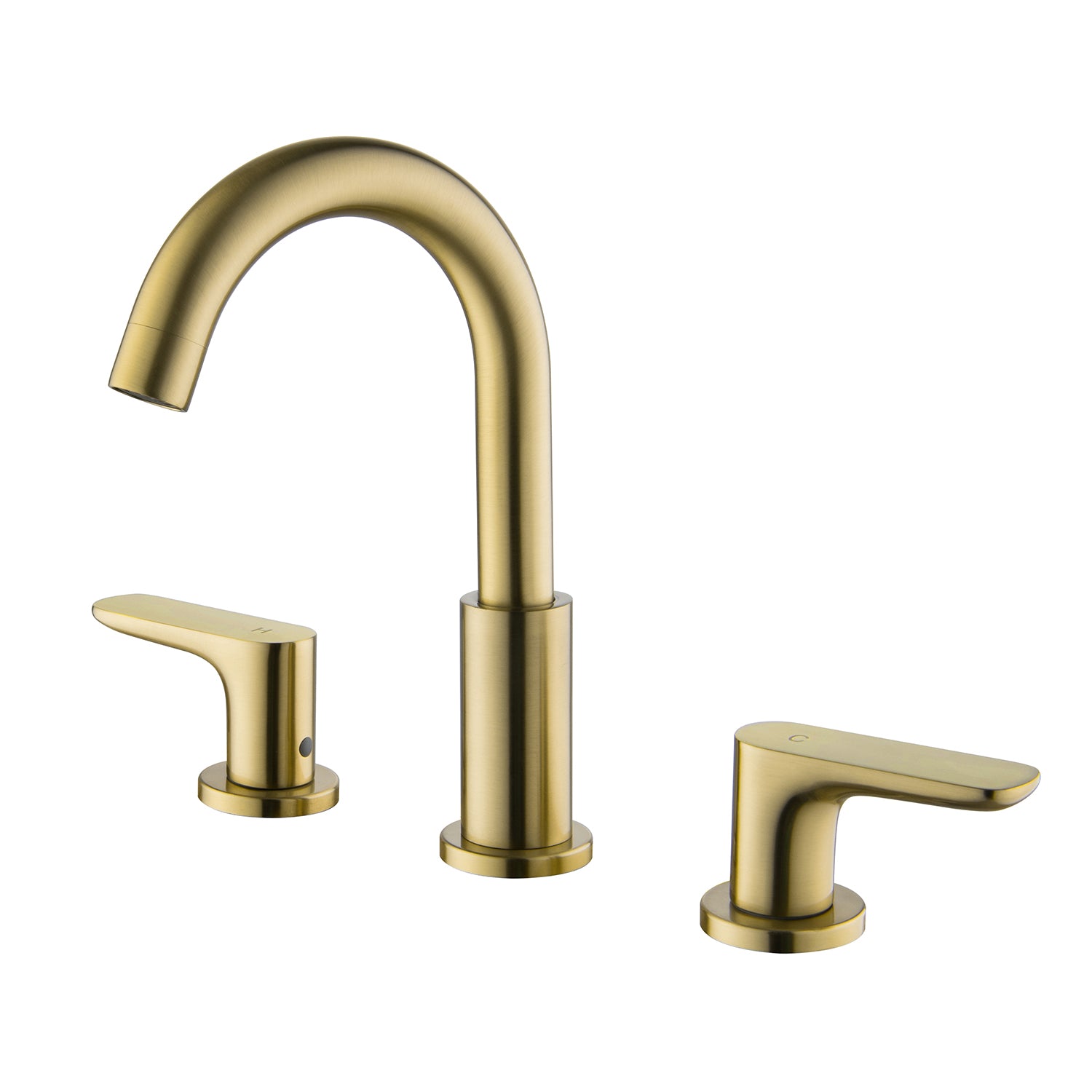 304 Stainless Steel Bathroom Sink Faucet 3 Hole Widespread With Valve